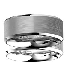Load image into Gallery viewer, 8mm Brushed Silver Tungsten Carbide Men's Wedding Band Comfort Fit Ring