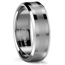 Load image into Gallery viewer, 8/6mm Titanium Color Two Tone Tungsten Carbide Wedding Band Men's Ring Bridal Jewelry