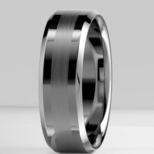 Load image into Gallery viewer, 8/6mm Titanium Color Two Tone Tungsten Carbide Wedding Band Men's Ring Bridal Jewelry