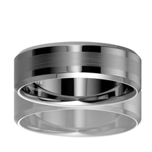 Load image into Gallery viewer, 8/6mm Titanium Color Two Tone Tungsten Carbide Wedding Band Men's Ring Bridal Jewelry