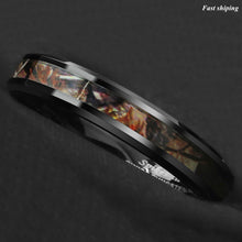 Load image into Gallery viewer, 8/6mm Black Tungsten Men's Red Forest Camouflage Camo Hunting Band Ring