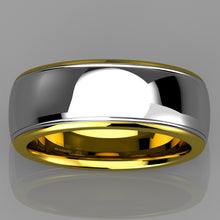 Load image into Gallery viewer, 8/6mm Dome 18K Gold Silver Mens Tungsten Ring Wedding Band Bridal
