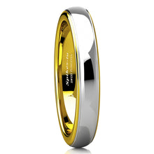 Load image into Gallery viewer, 8/6mm Dome 18K Gold Silver Mens Tungsten Ring Wedding Band Bridal
