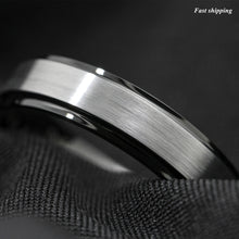 Load image into Gallery viewer, 8/6mm Black Brushed Titanium Color Tungsten ring Wedding Band Men's Jewelry