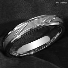 Load image into Gallery viewer, 8/6mm Tungsten Carbide Ring Silver leaf New Brushed Style Bridal