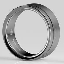 Load image into Gallery viewer, 8mm Titanium Color Brushed Tungsten Carbide Ring Stripe Bridal Band Men Jewelry
