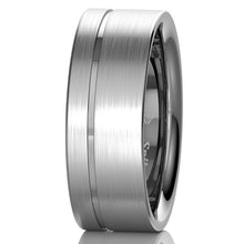 Load image into Gallery viewer, 8mm Titanium Color Brushed Tungsten Carbide Ring Stripe Bridal Band Men Jewelry