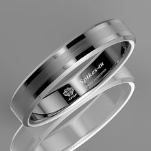 Load image into Gallery viewer, 8mm Brushed Center silver Tungsten Carbide ring Wedding Band Men's Jewelry