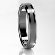 Load image into Gallery viewer, 8mm Brushed Center silver Tungsten Carbide ring Wedding Band Men's Jewelry