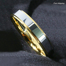 Load image into Gallery viewer, 8/6mm Tungsten Mens Ring 18K Gold High polished Wedding Band