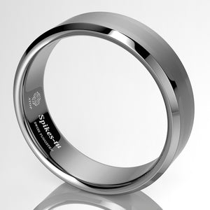 8/6mm Titanium Color Two Tone Tungsten Carbide Wedding Band Men's Ring Bridal Jewelry