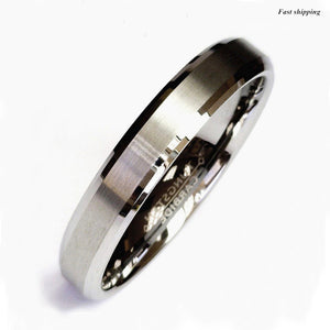 8/6mm Titanium Color Two Tone Tungsten Carbide Wedding Band Men's Ring Bridal Jewelry