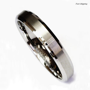 8/6mm Titanium Color Two Tone Tungsten Carbide Wedding Band Men's Ring Bridal Jewelry