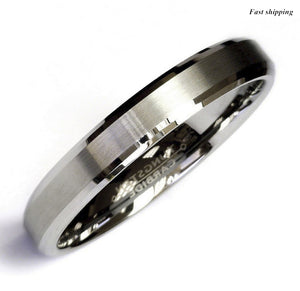 8/6mm Titanium Color Two Tone Tungsten Carbide Wedding Band Men's Ring Bridal Jewelry