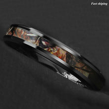 Load image into Gallery viewer, 8/6mm Black Tungsten Men&#39;s Red Forest Camouflage Camo Hunting  Band Ring
