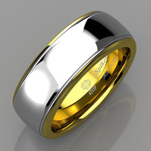 Load image into Gallery viewer, 8/6mm Dome 18K Gold Silver Mens Tungsten Ring Wedding Band Bridal
