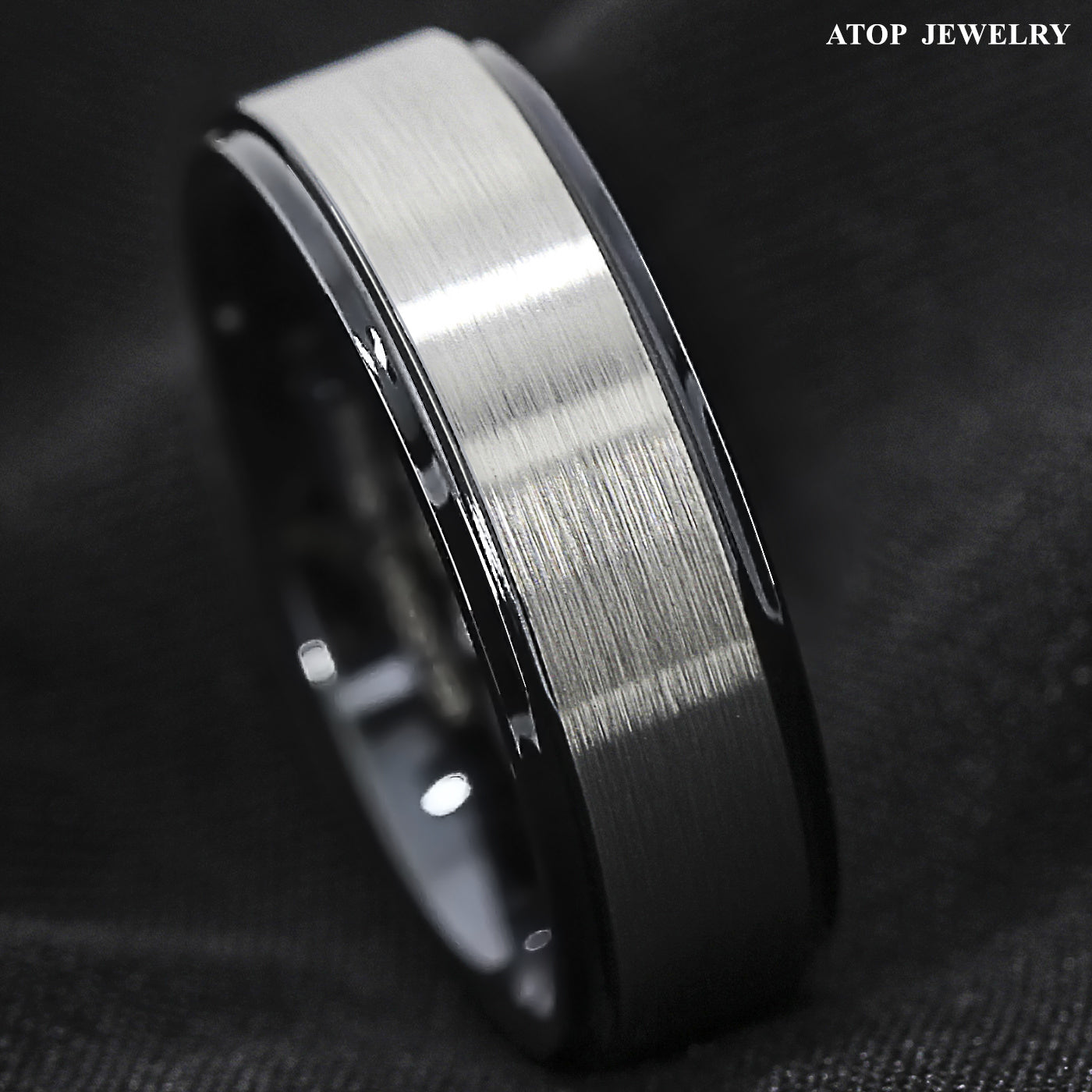 Dark colored wedding bands deals