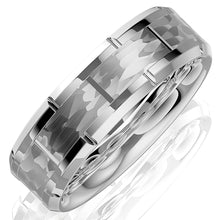 Load image into Gallery viewer, 8mm Tungsten Carbide Hammered Pattern Brushed Wedding Band Ring  Men Jewelry

