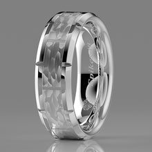 Load image into Gallery viewer, 8mm Tungsten Carbide Hammered Pattern Brushed Wedding Band Ring  Men Jewelry
