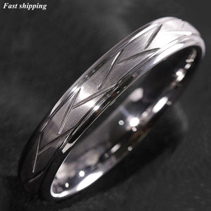 8/6mm Dome Silver infinity Brushed Center Tungsten Ring Bridal Band