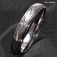 Load image into Gallery viewer, 8/6mm Dome Silver infinity Brushed Center Tungsten Ring Bridal Band
