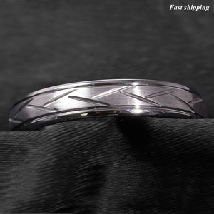 8/6mm Dome Silver infinity Brushed Center Tungsten Ring Bridal Band