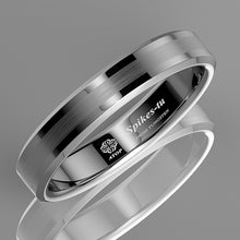 Load image into Gallery viewer, 8mm Brushed Center silver Tungsten Carbide ring Wedding Band  Men&#39;s Jewelry
